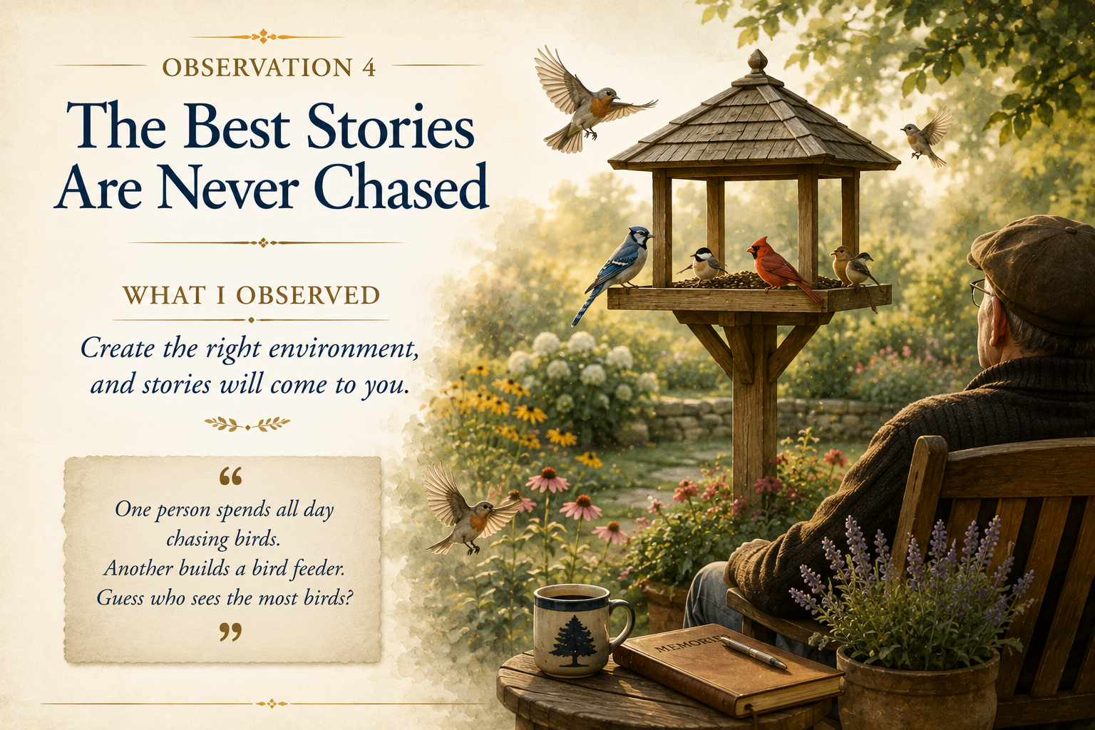 The Best Stories Are Never Chased observation slide